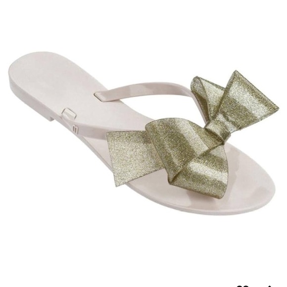 Mini Melissa Other - MINI MELISSA - GIRL’S GOLD BOW SANDAL - SIZE 1